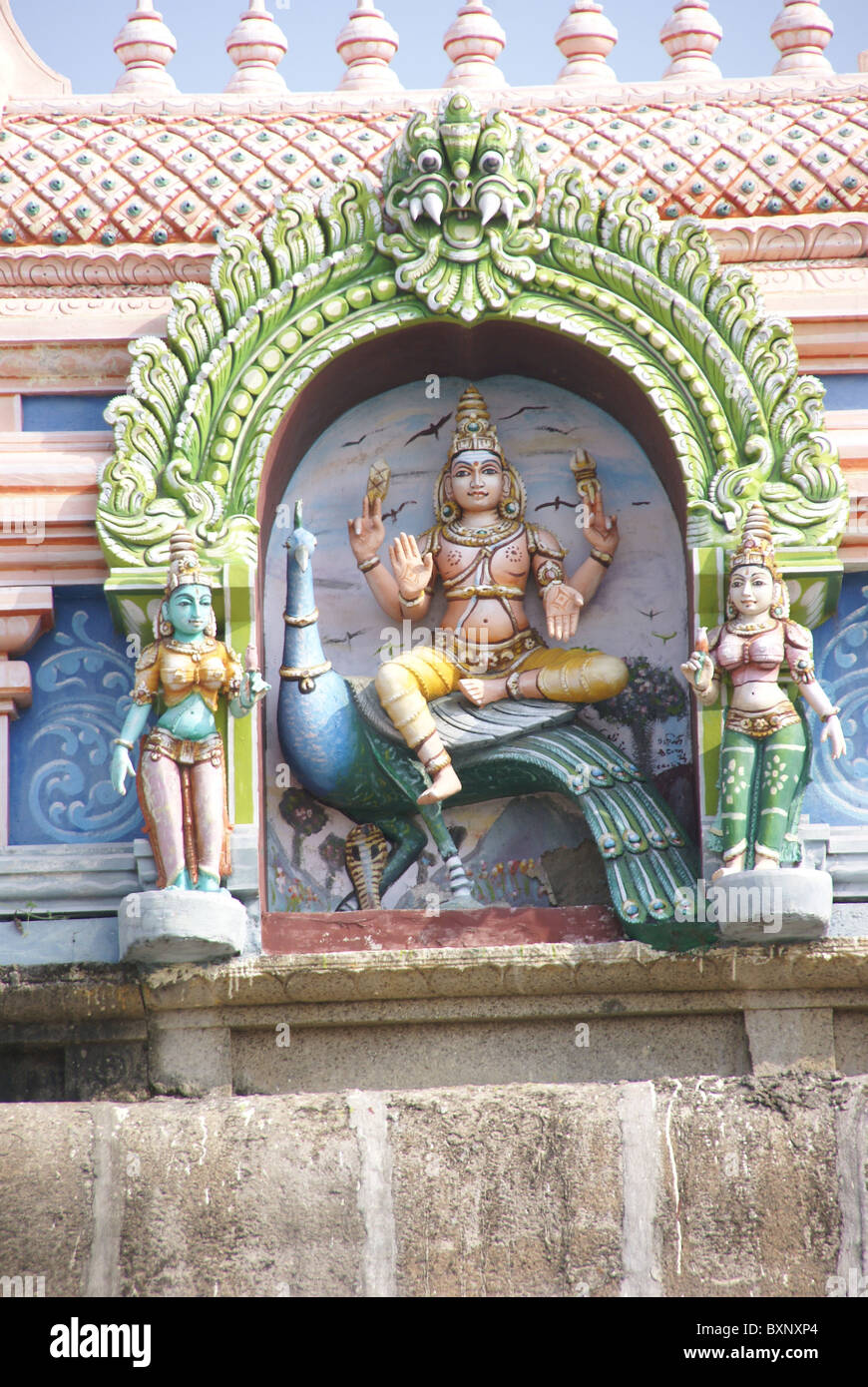 Estatuas De Dioses Hind Entrada Templo De Shiva En Kanchipuram Tamil