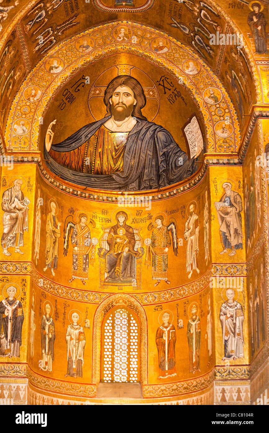 Jesucristo Mosaico En El Bside De La Catedral De Monreale Monreale