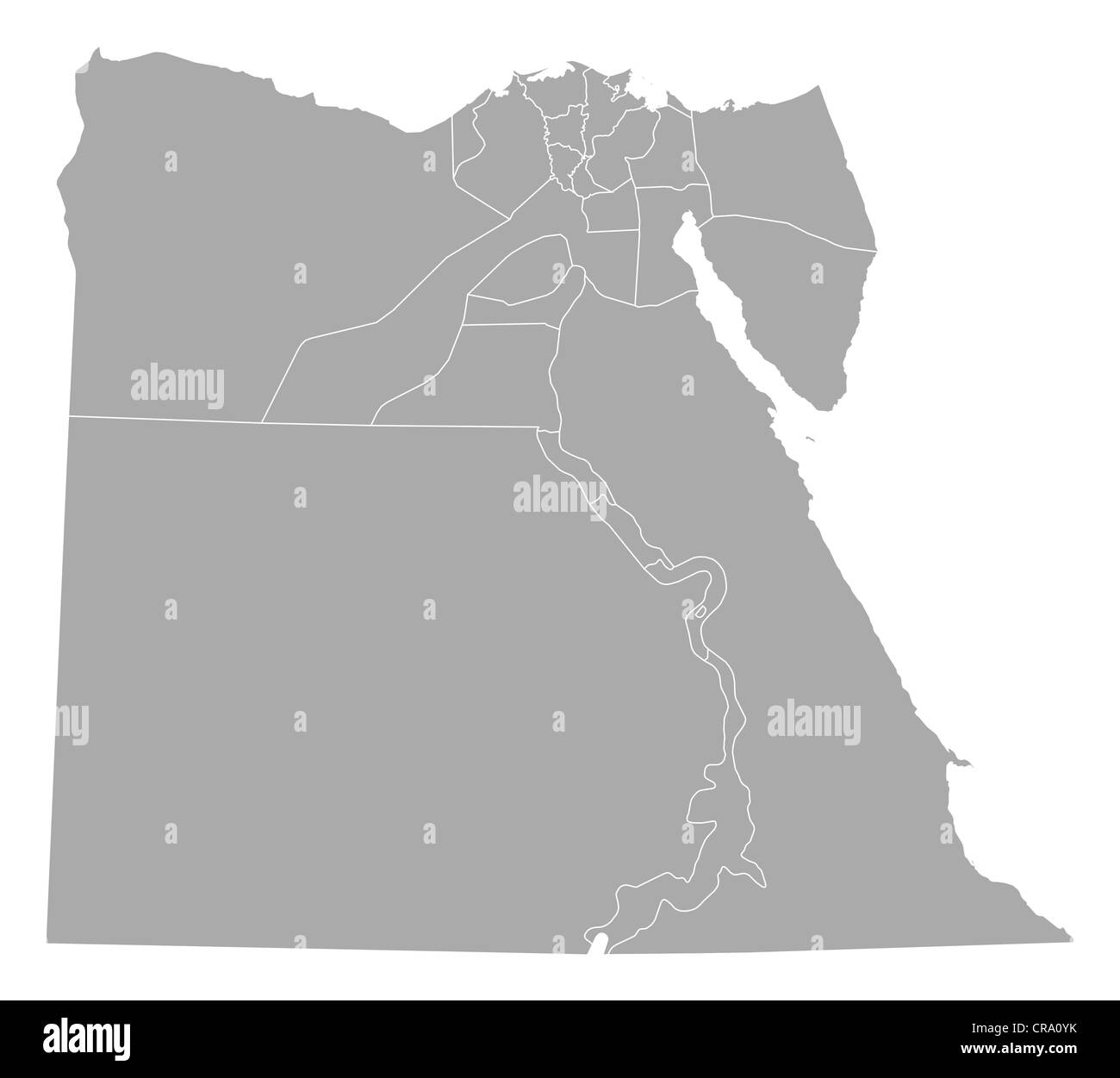 Mapa Pol Tico De Egipto Con Las Distintas Gobernaciones Fotograf A De