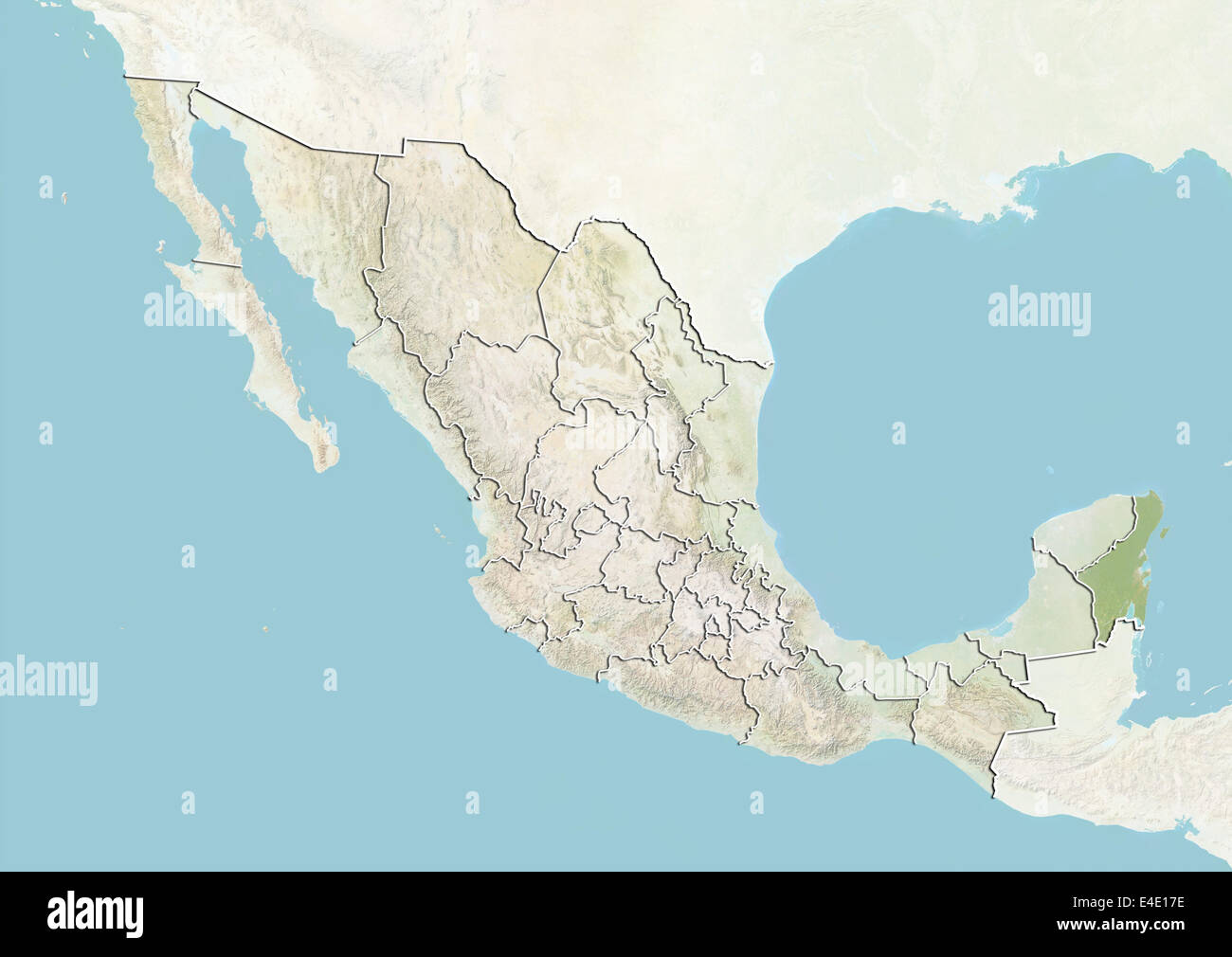 M Xico Y El Estado De Quintana Roo Mapa En Relieve Fotograf A De Stock