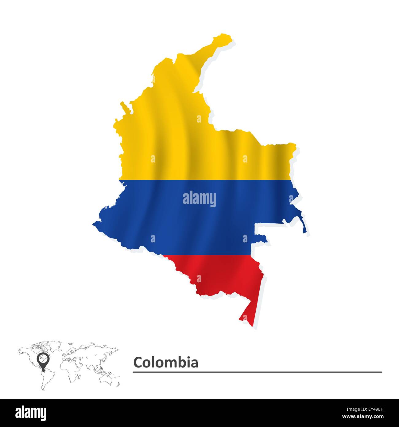 Mapa Colombia Ilustracion Detallada De Un Mapa De Colombia Con Bandera