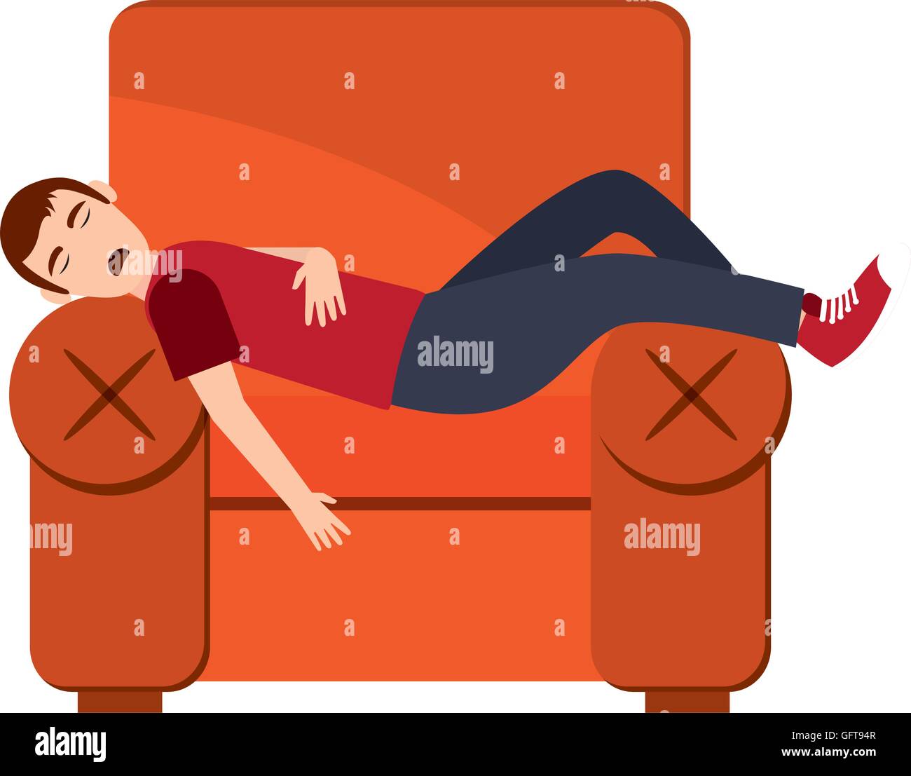 Persona durmiendo en el sofá icono Imagen Vector de stock Alamy