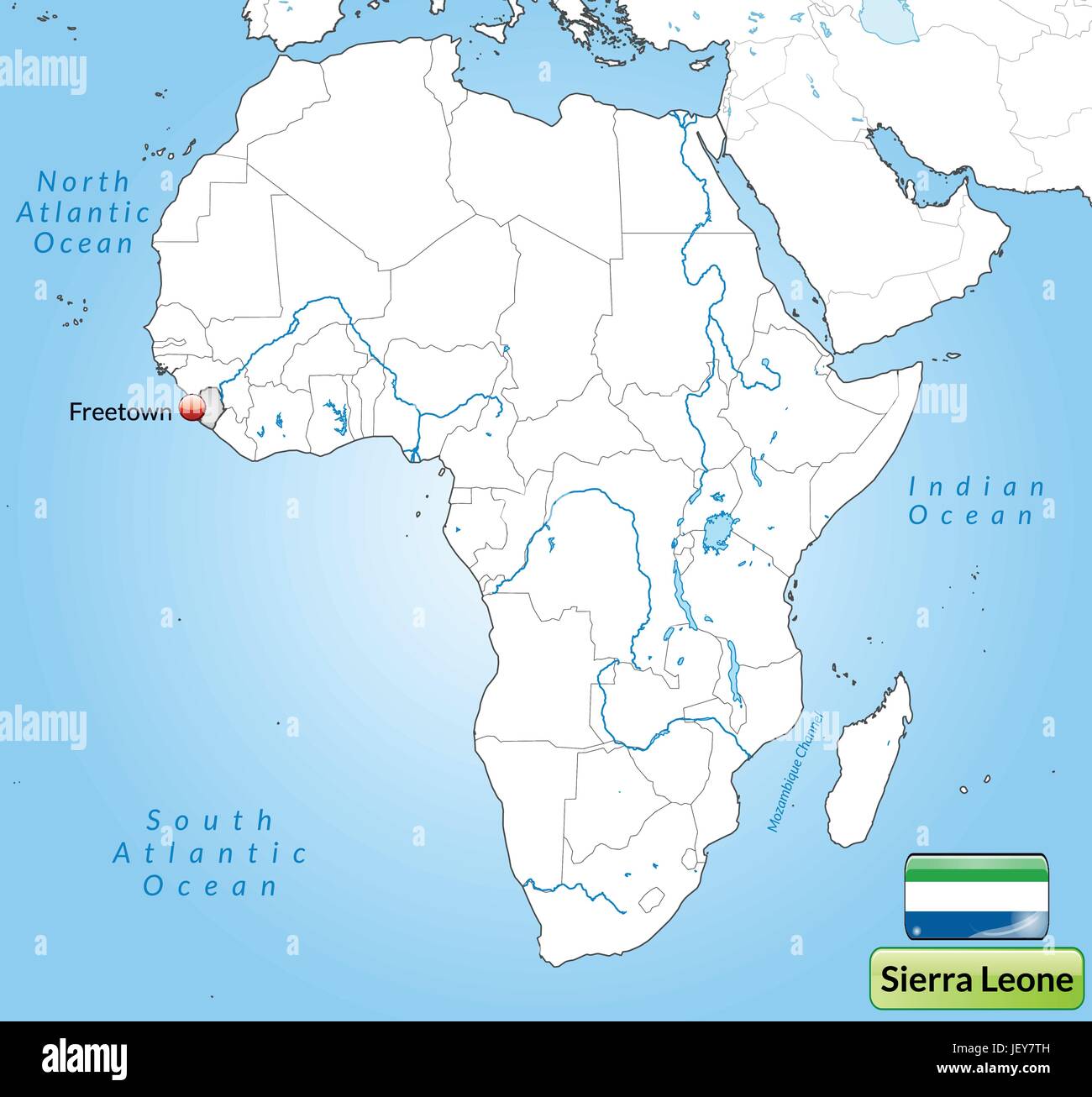 Mapa De Sierra Leona Con Capiteles En Gris Imagen Vector De Stock Alamy