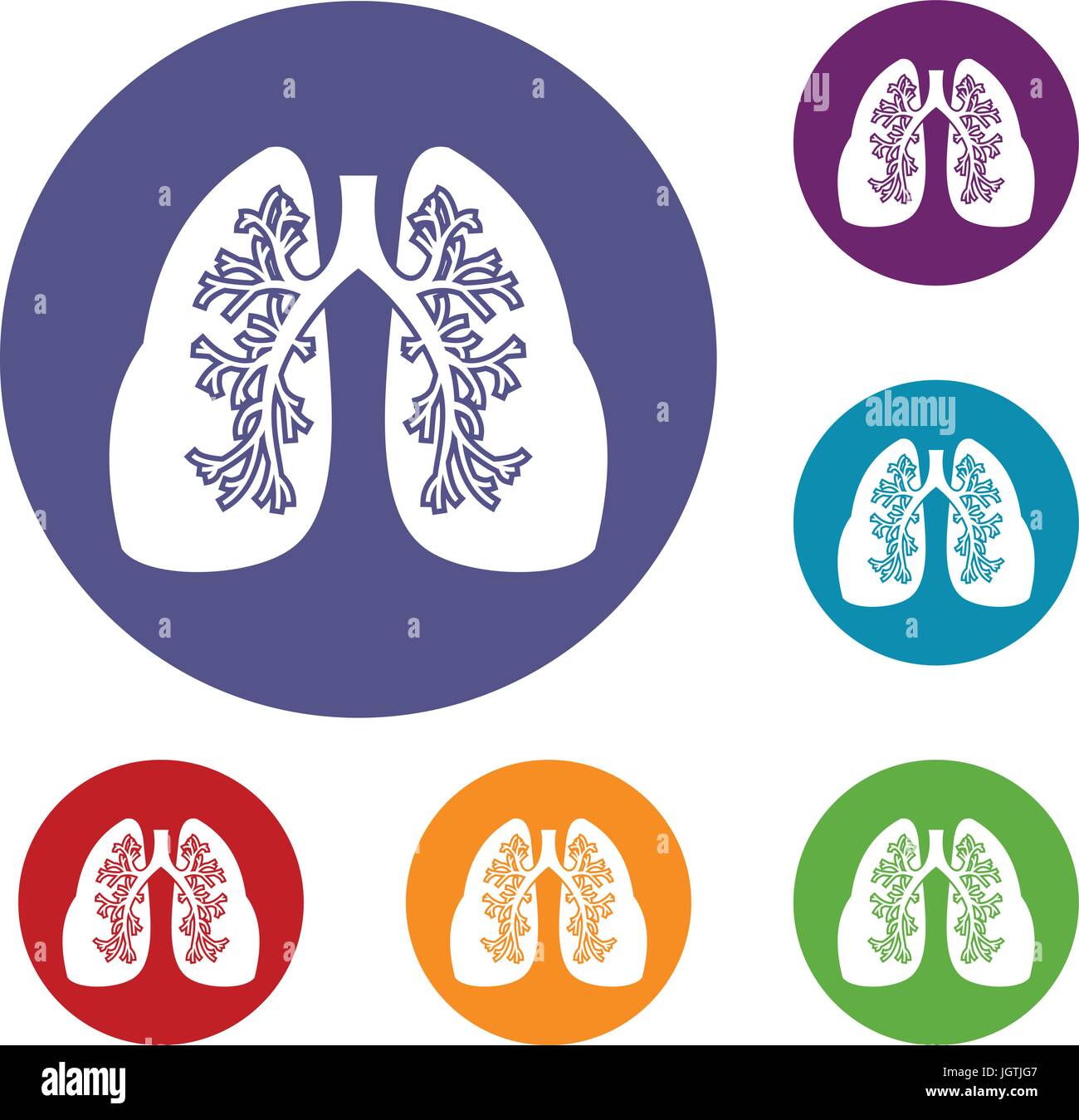 Conjunto De Iconos De Los Pulmones Imagen Vector De Stock Alamy