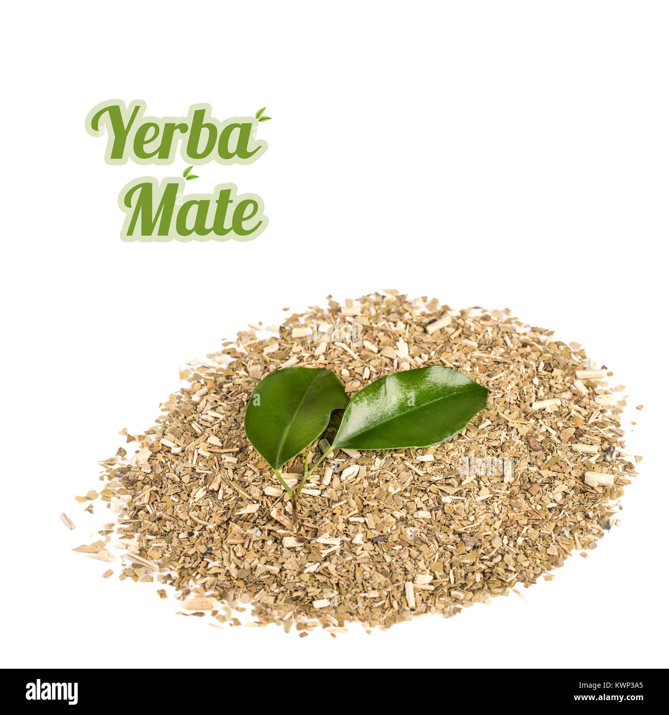 Yerba Mate Aplastado Seco Mezcla De Hojas Y Tallos De La Planta Sobre