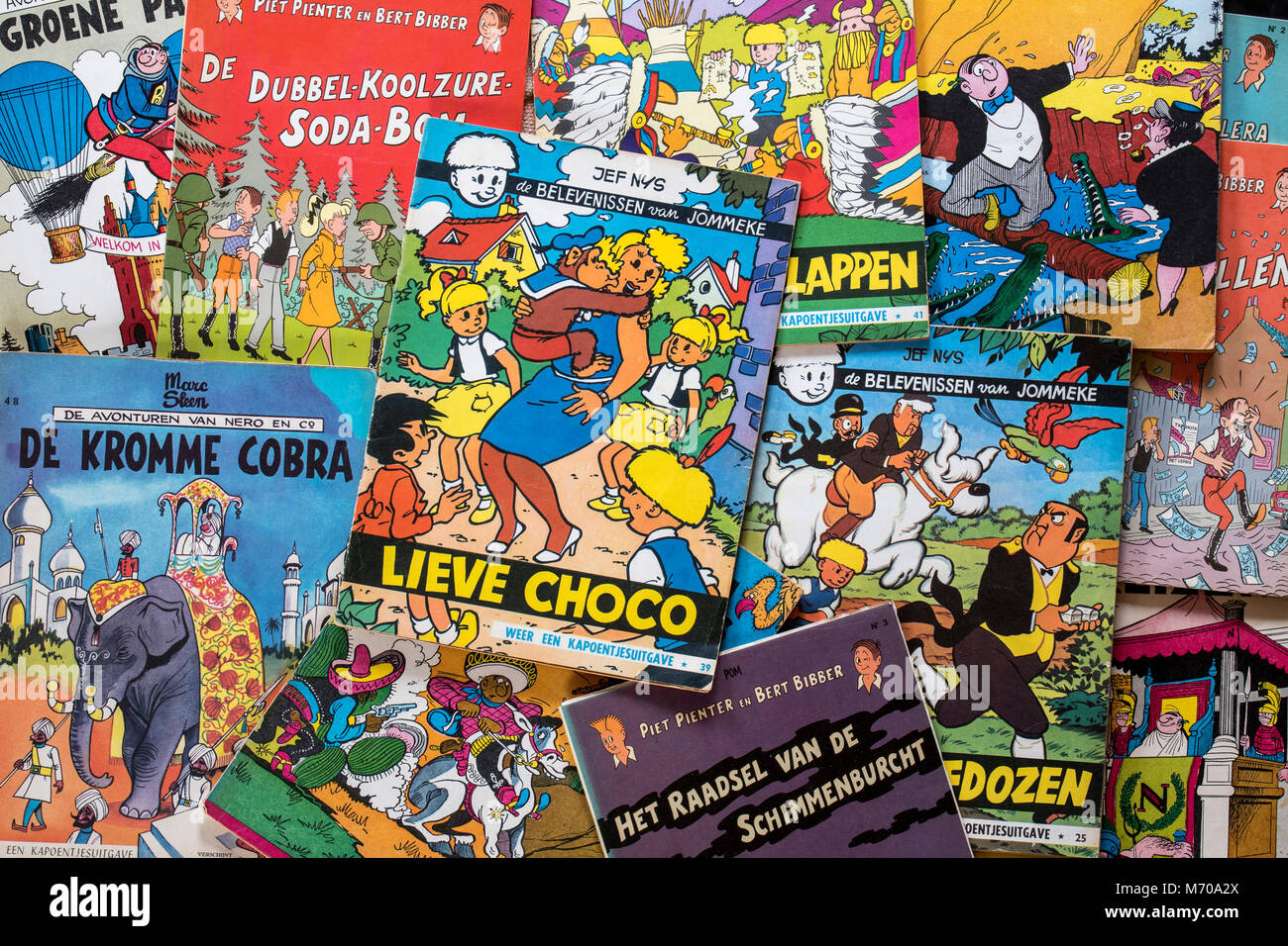 Colección de portadas de cómics Jommeke flamenca Nero y Piet Pienter