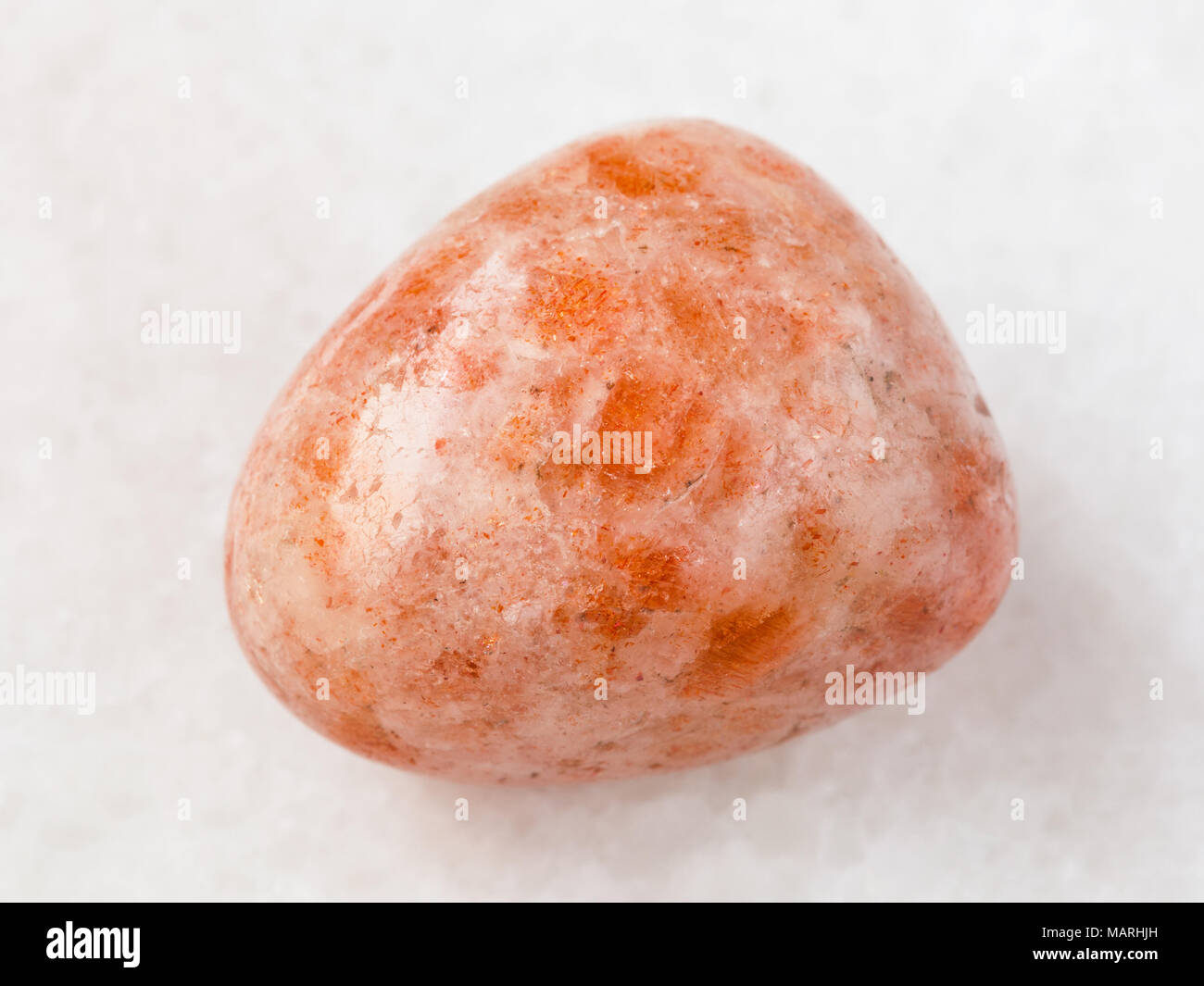 Macro De Esp Cimen De Roca Mineral Natural Pulido Sunstone Heliolite