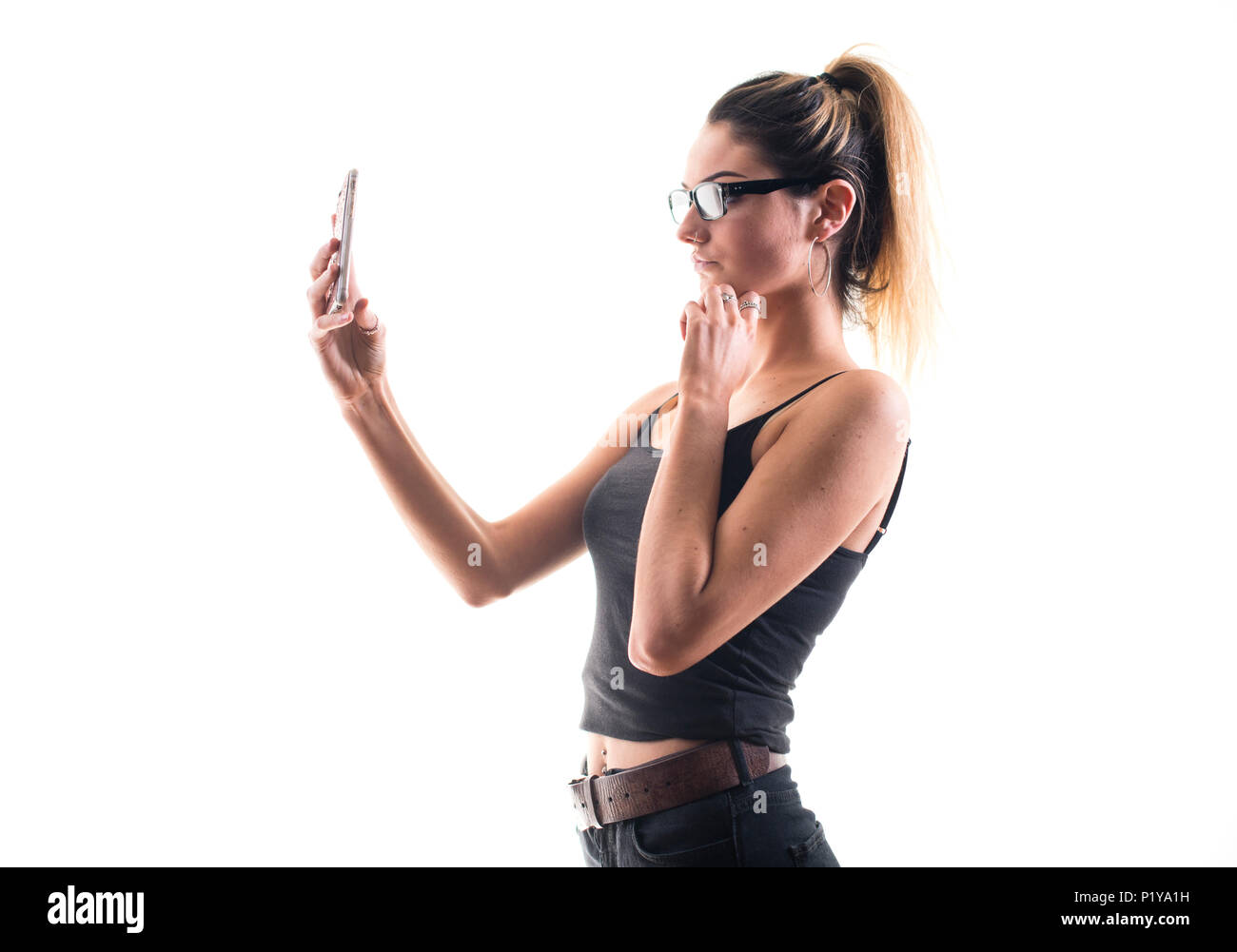 Una Joven Rubia Adolescente De A Os Teniendo Un Sexy Selfie Autorretrato Fotograf A En Su