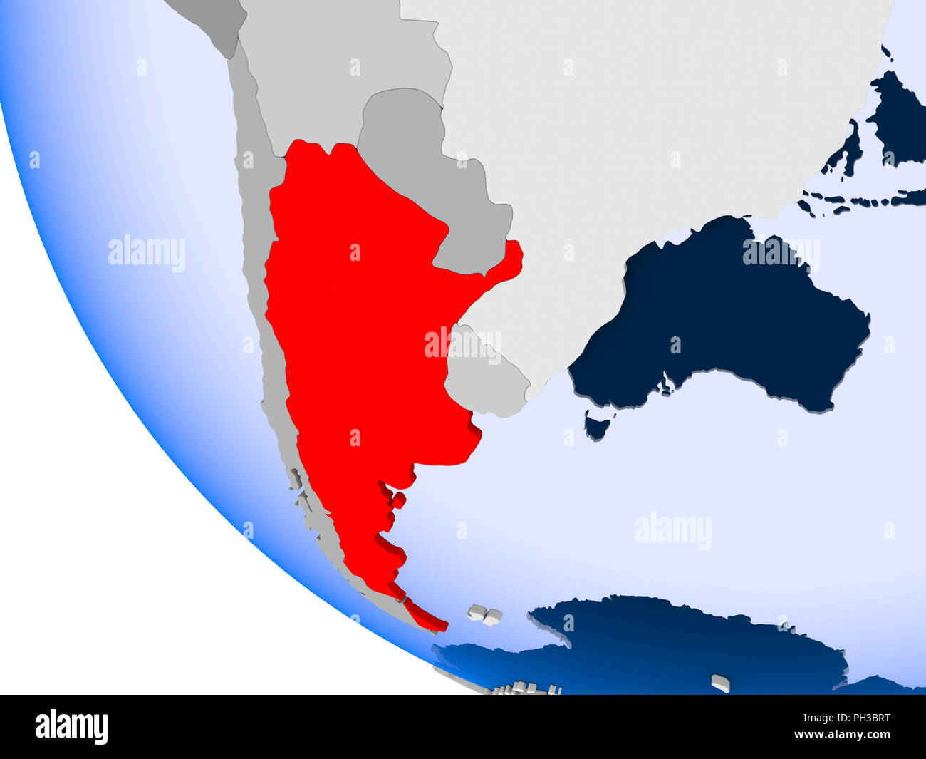 Mapa De Argentina En Rojo Sobre El Mundo Pol Tico Transparente Con Los