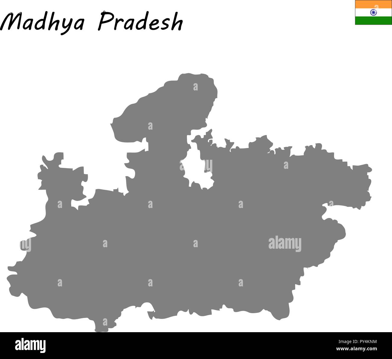 Mapa De Alta Calidad De Madhya Pradesh Es Un Estado De La India Imagen