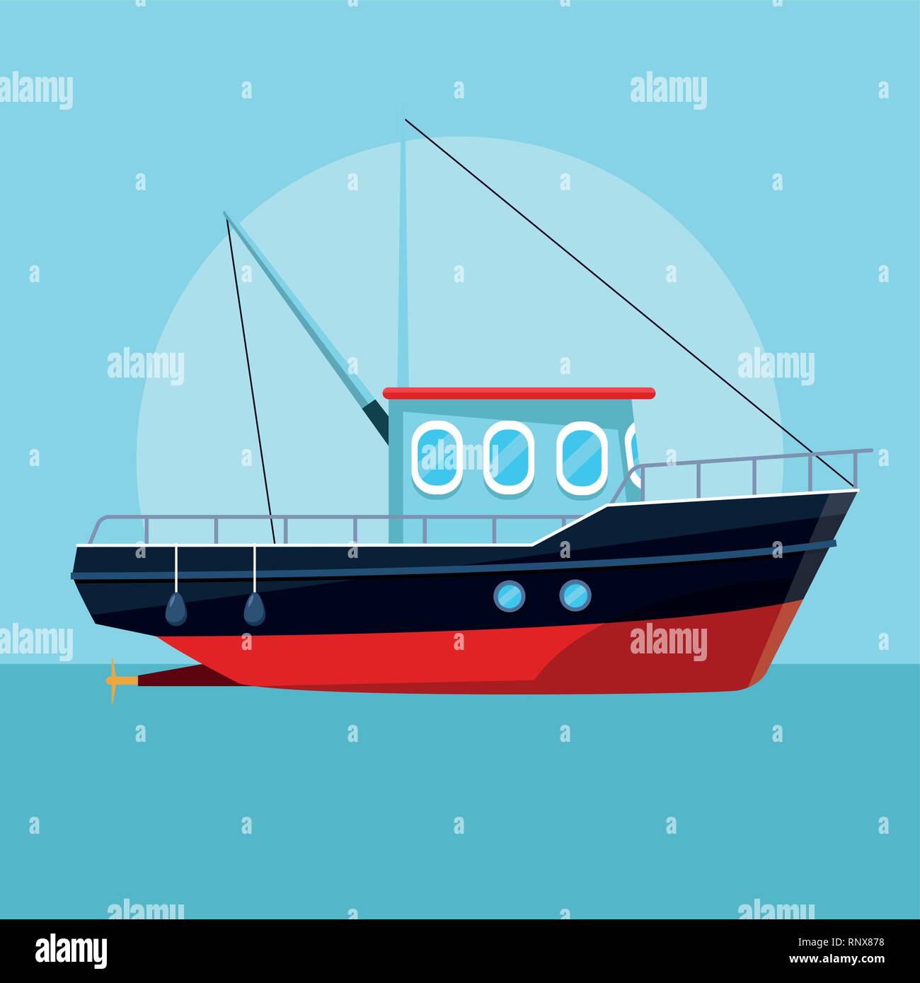 Barco Pesquero Cartoon Imagen Vector De Stock Alamy