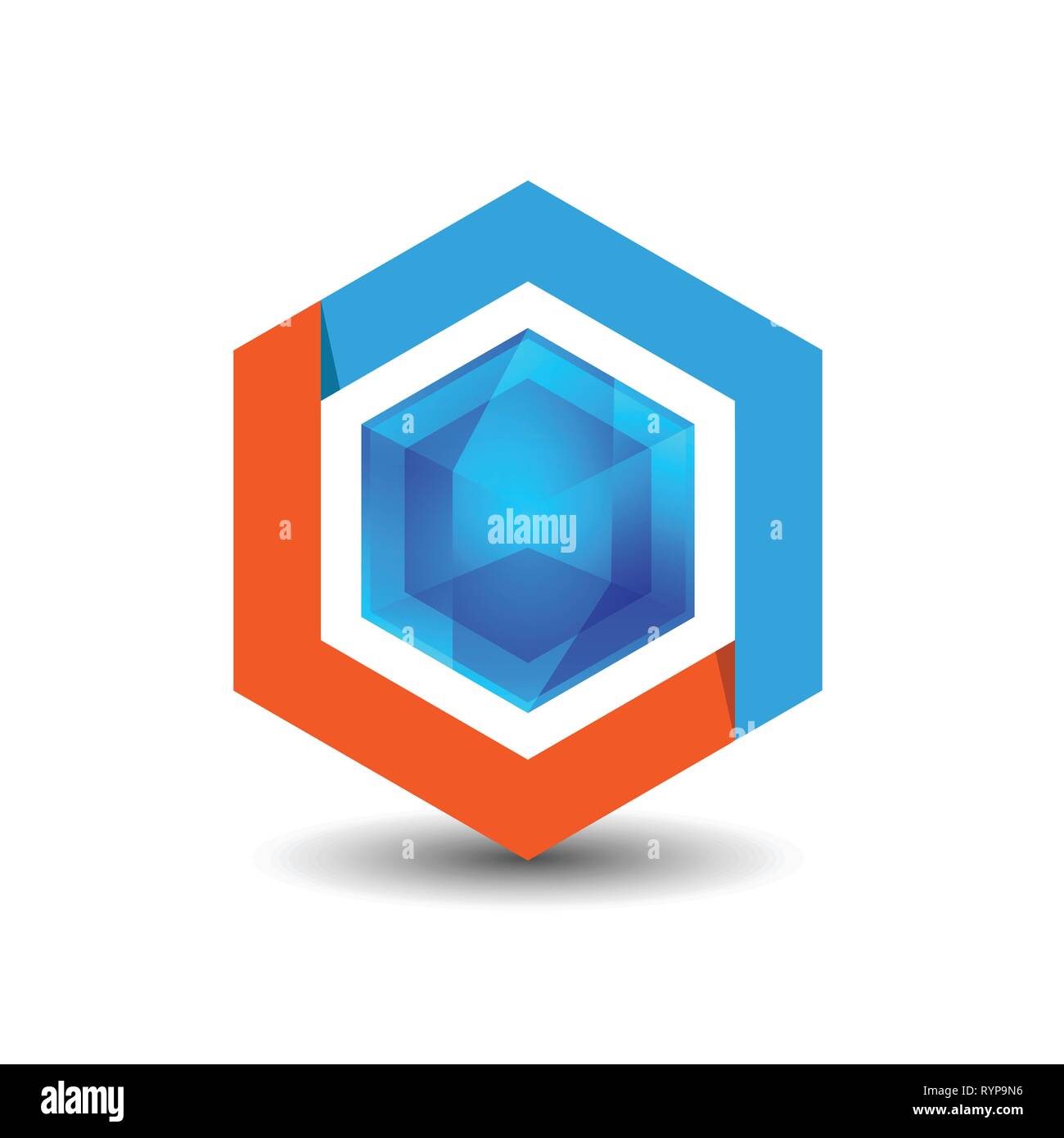 Hexagon Vector logo ilustración del concepto Logotipo poligonal