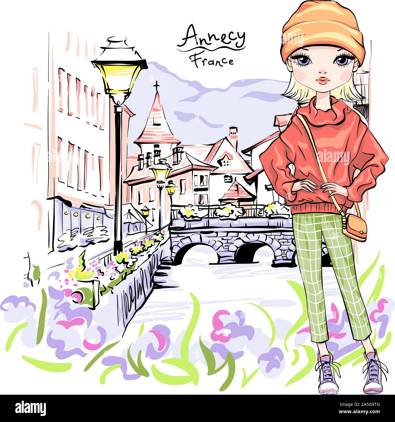 Blonde Teen Banque D Images Vectorielles Alamy