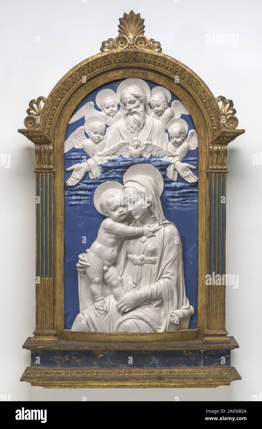 Studio d Andrea della Robbia vierge et l enfant avec Dieu le Père et