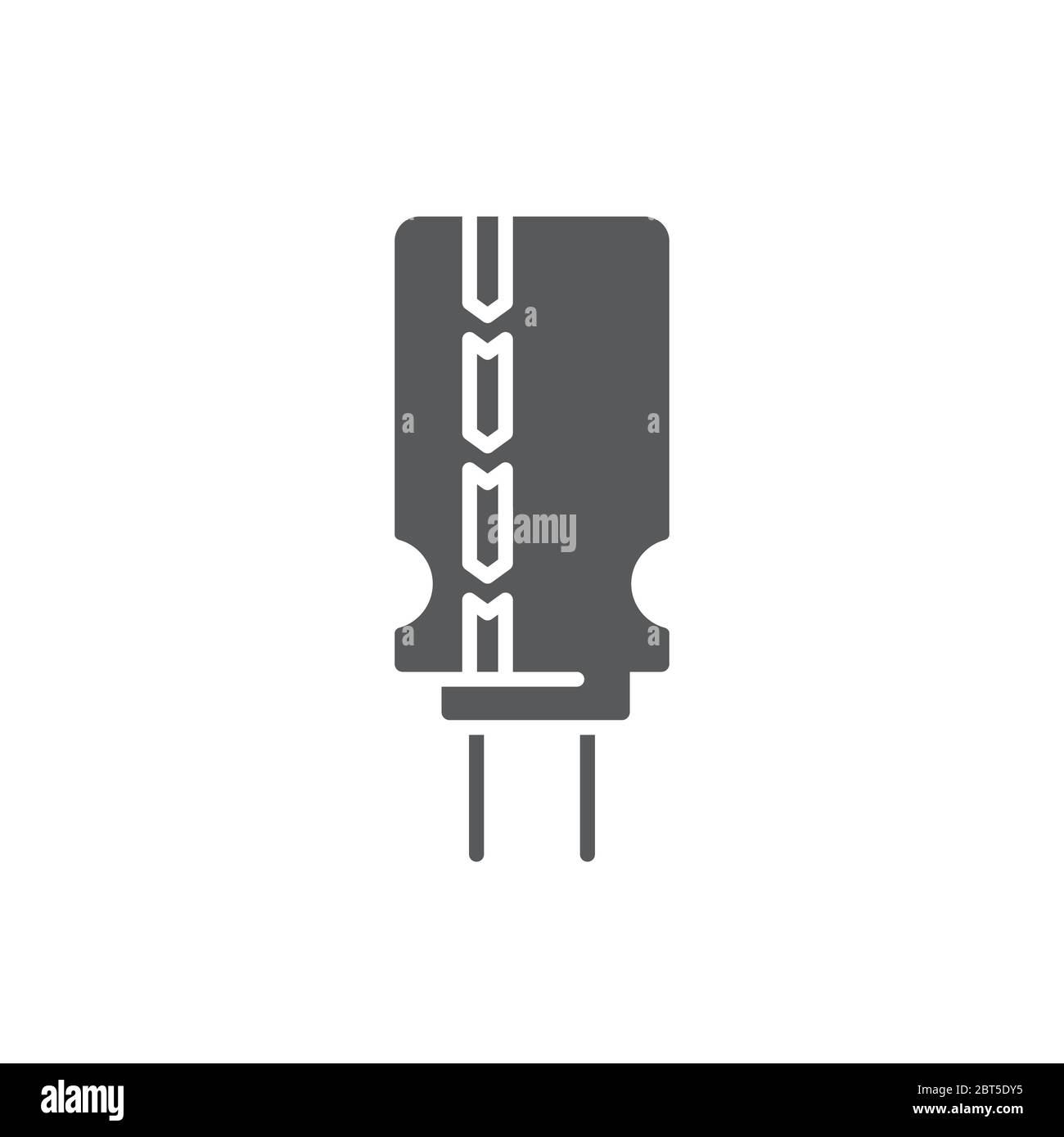 Symbole d icône de vecteur de condensateur électronique isolé sur fond