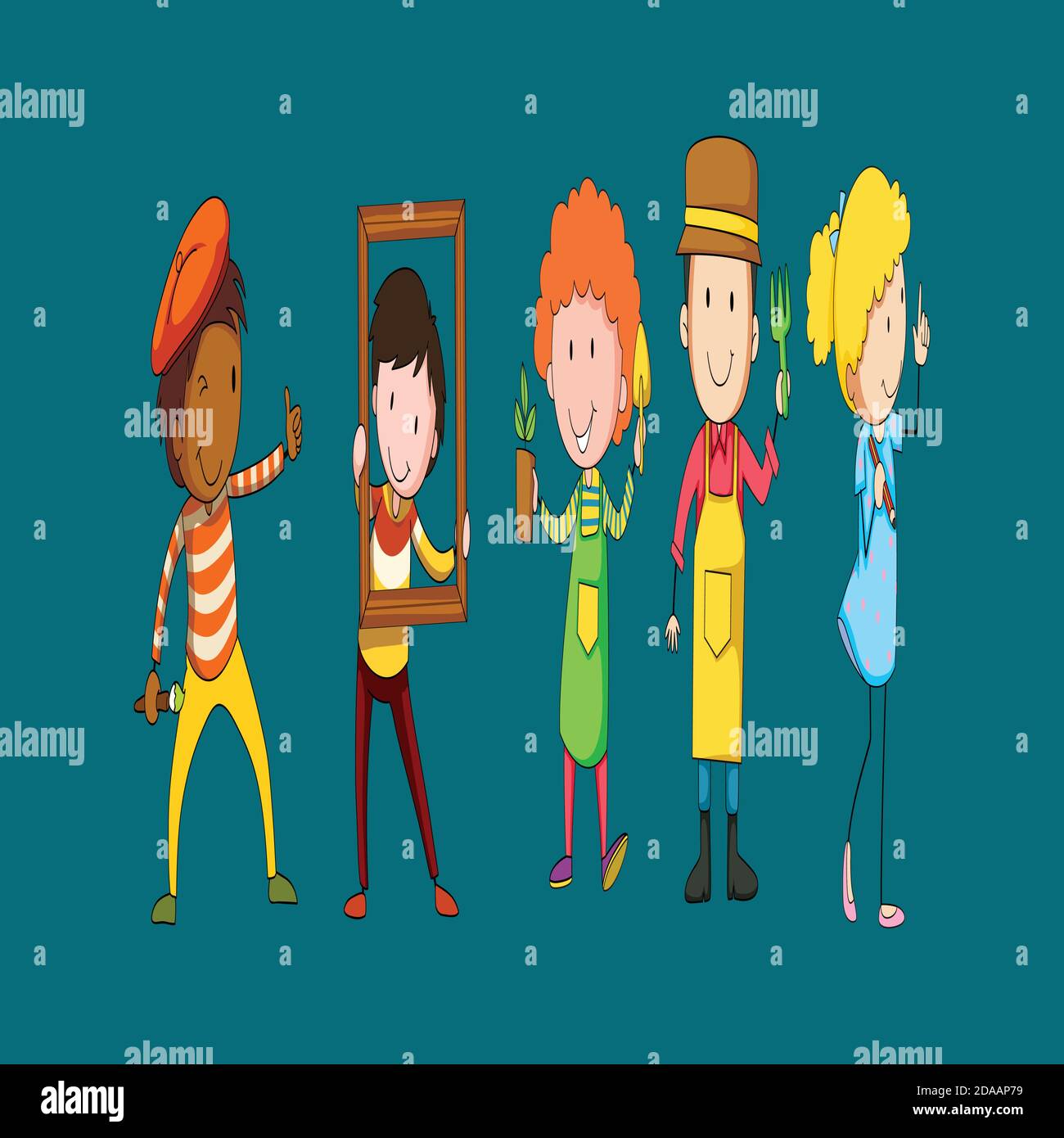 Groupe Jeunes Filles Enfants Banque D Images Vectorielles Alamy