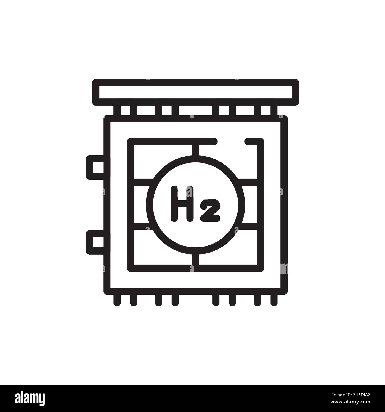 Icône de ligne de couleur H2 de soudure Énergie hydrogène Elément