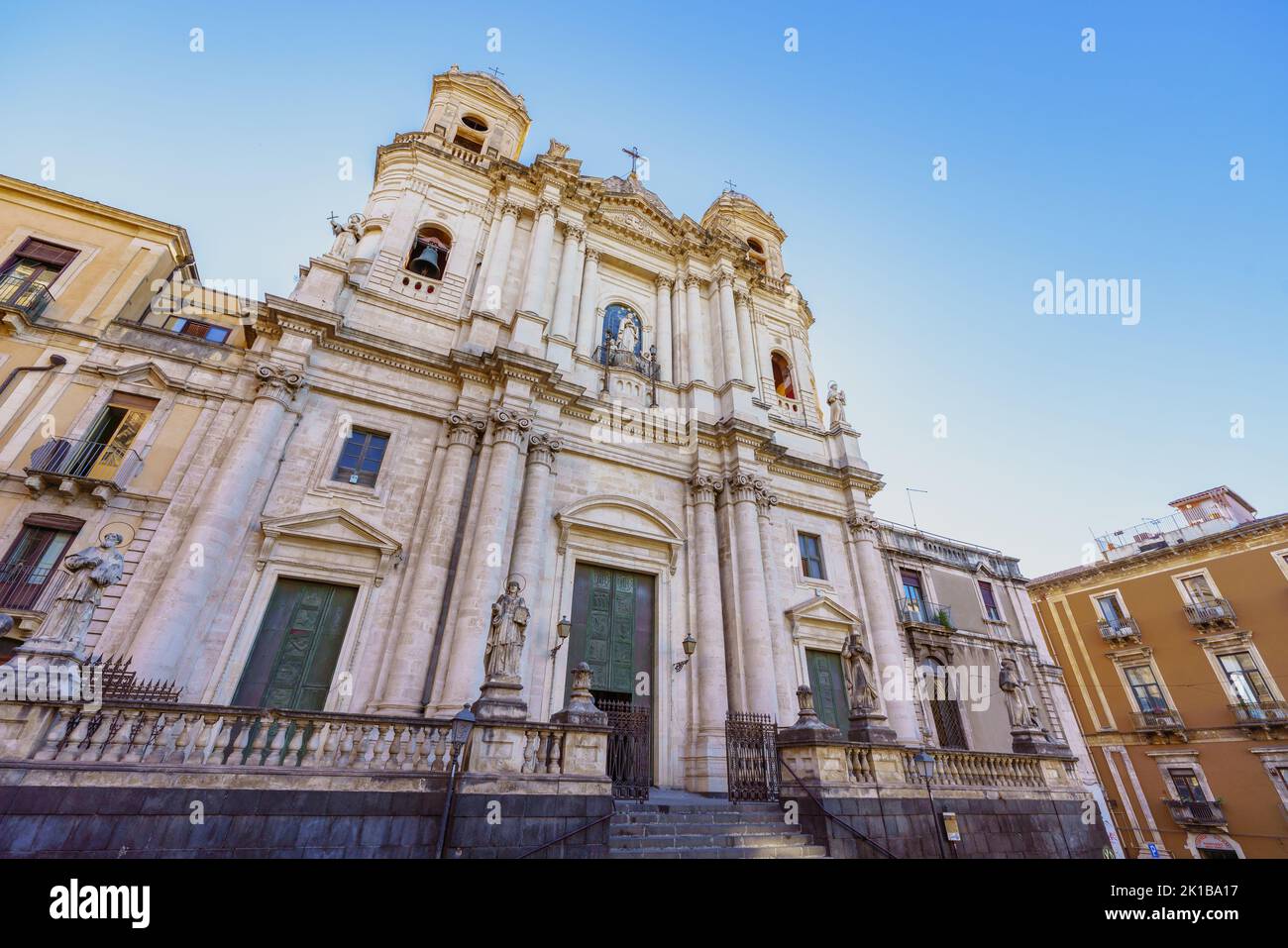 Catane Italie 12 septembre 2022 Façade de l église Saint François d