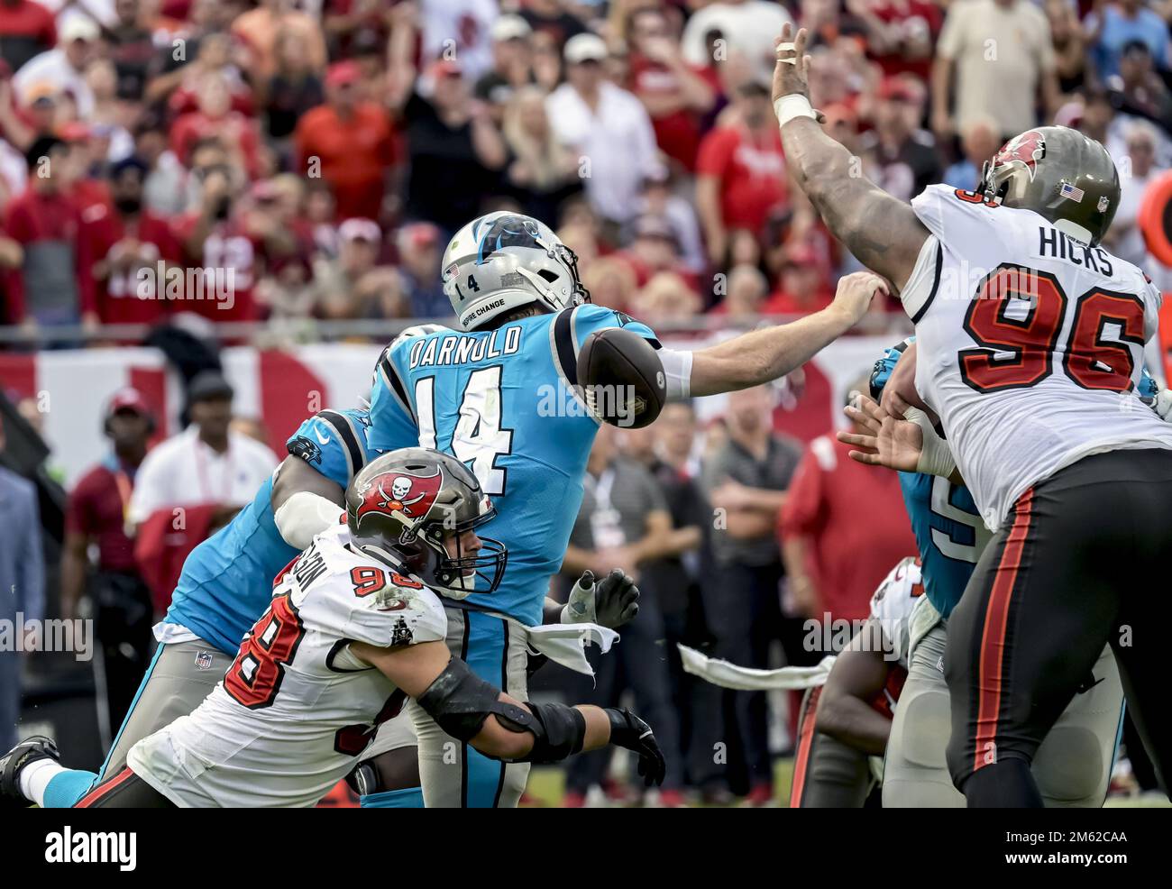 Tampa États Unis 01st janvier 2023 Le but défensif des Buccaneers de