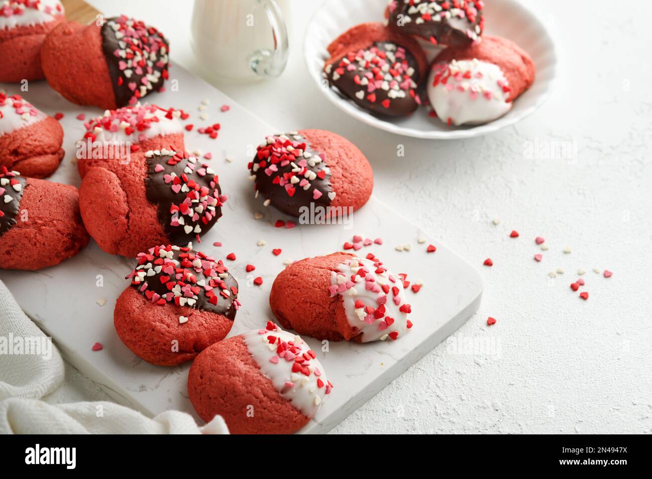 Petits gâteaux de Saint Valentin Biscuits sablés au chocolat noir et