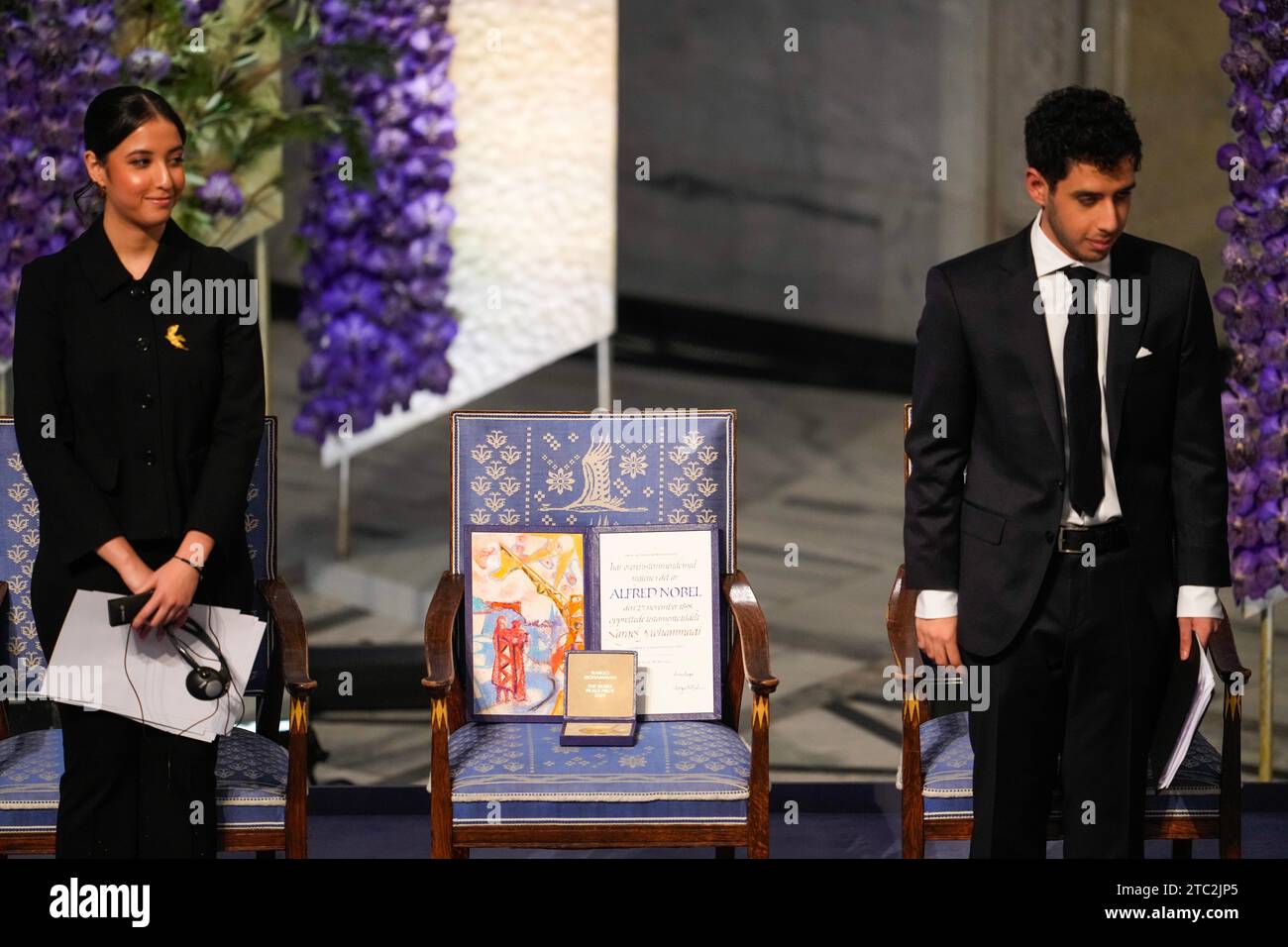 Oslo Ali Et Kiana Rahmani Lors De La Remise Du Prix Nobel De