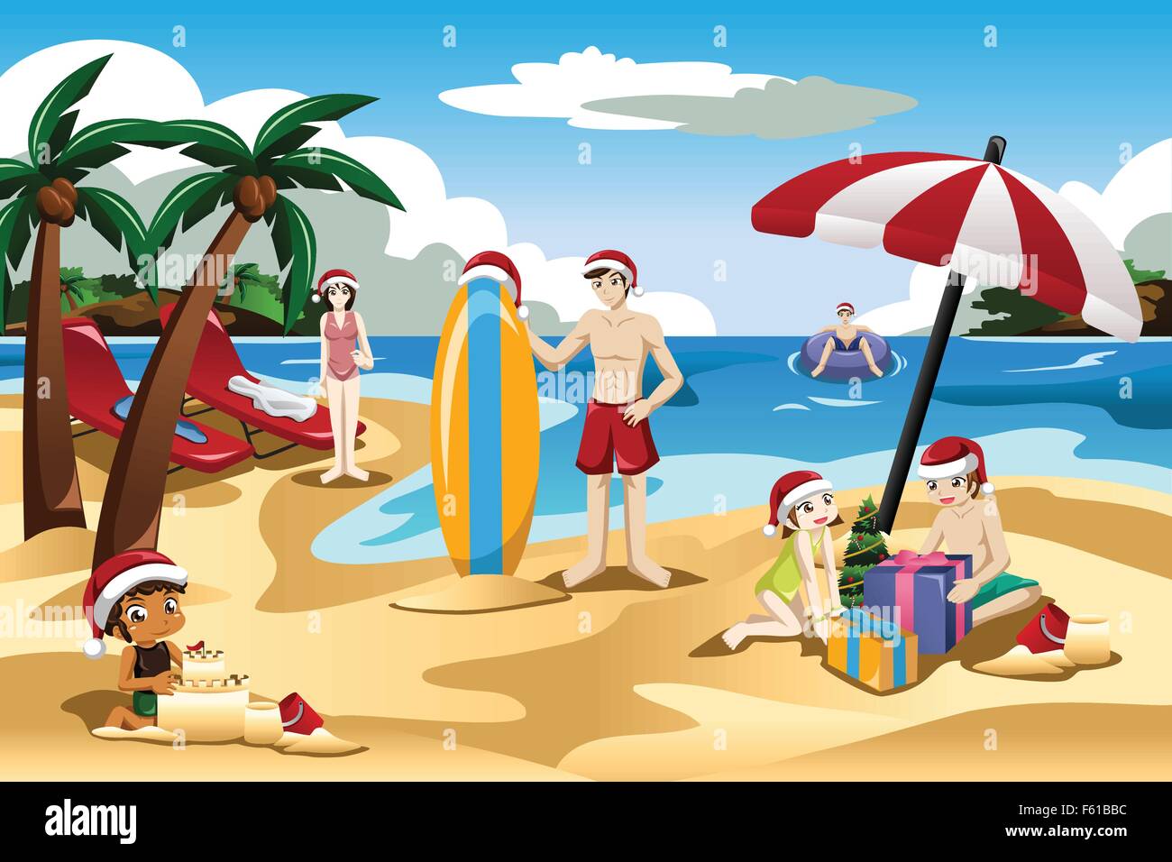 Plage Familiale Famille Banque D Images Vectorielles Alamy