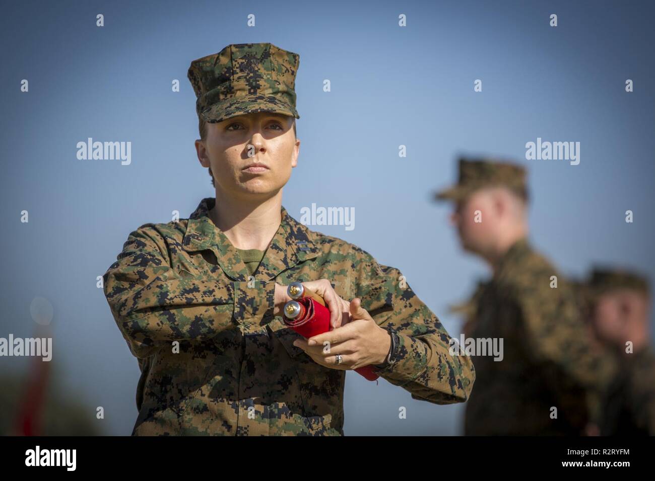 Le Capitaine Du Corps Des Marines Am Ricain Robin Bosman Gare Adjudant