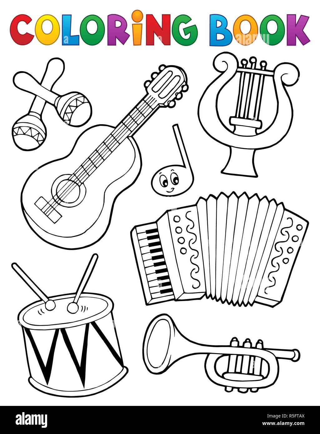 Instruments De Musique Colorier Photo Stock Alamy