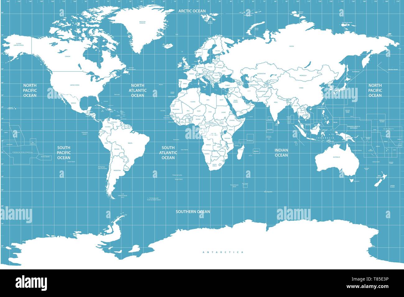 Carte Du Monde D Taill E Haut Vector Image Vectorielle Stock Alamy