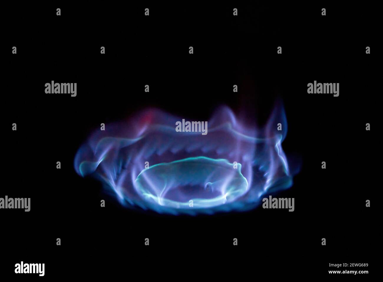 La Fiamma Blu Sulla Stufa A Gas Foto Stock Alamy