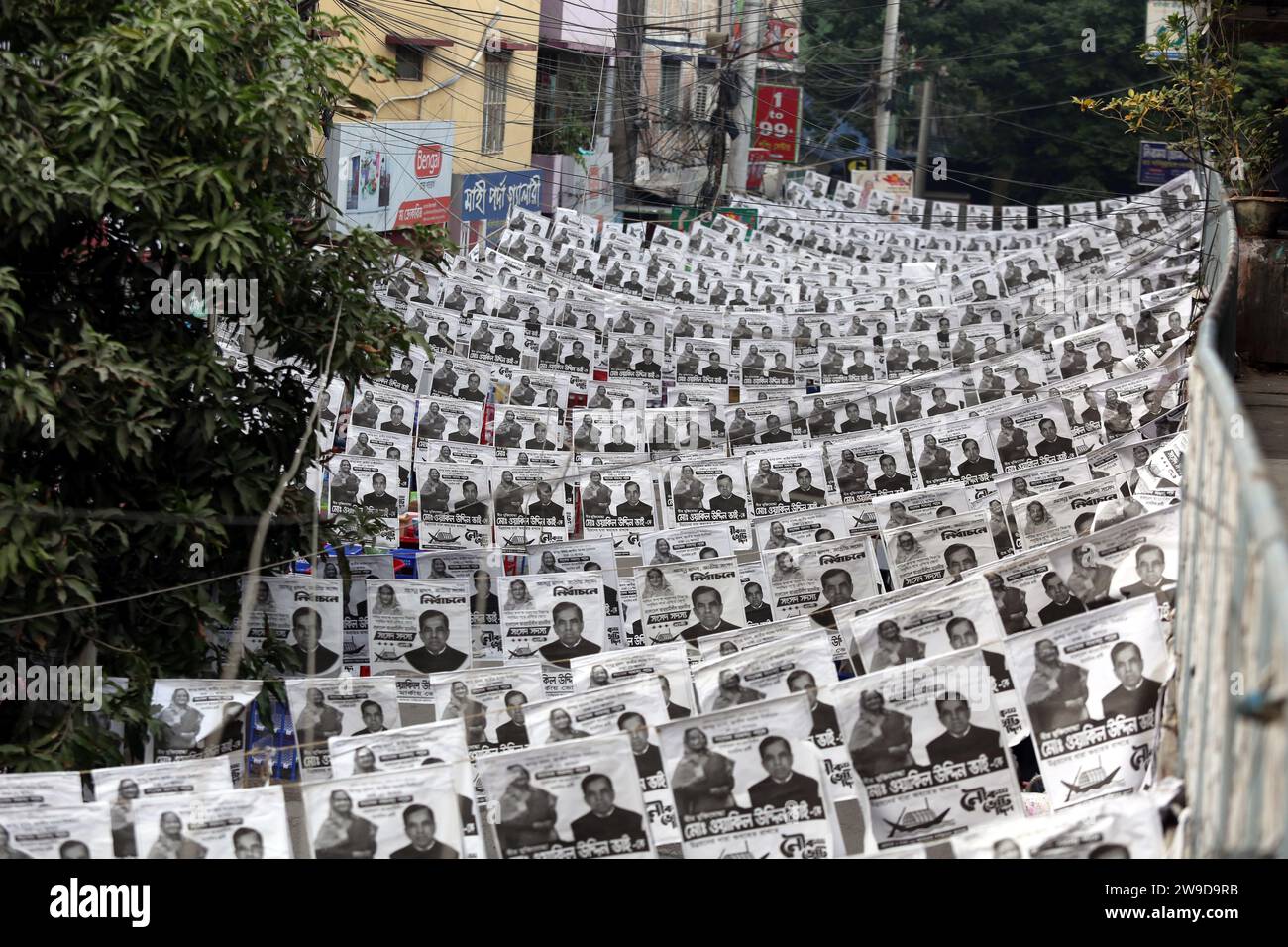 Dhaka Wari Bangladesh 27 Dicembre 2023 I Manifesti Dei Candidati