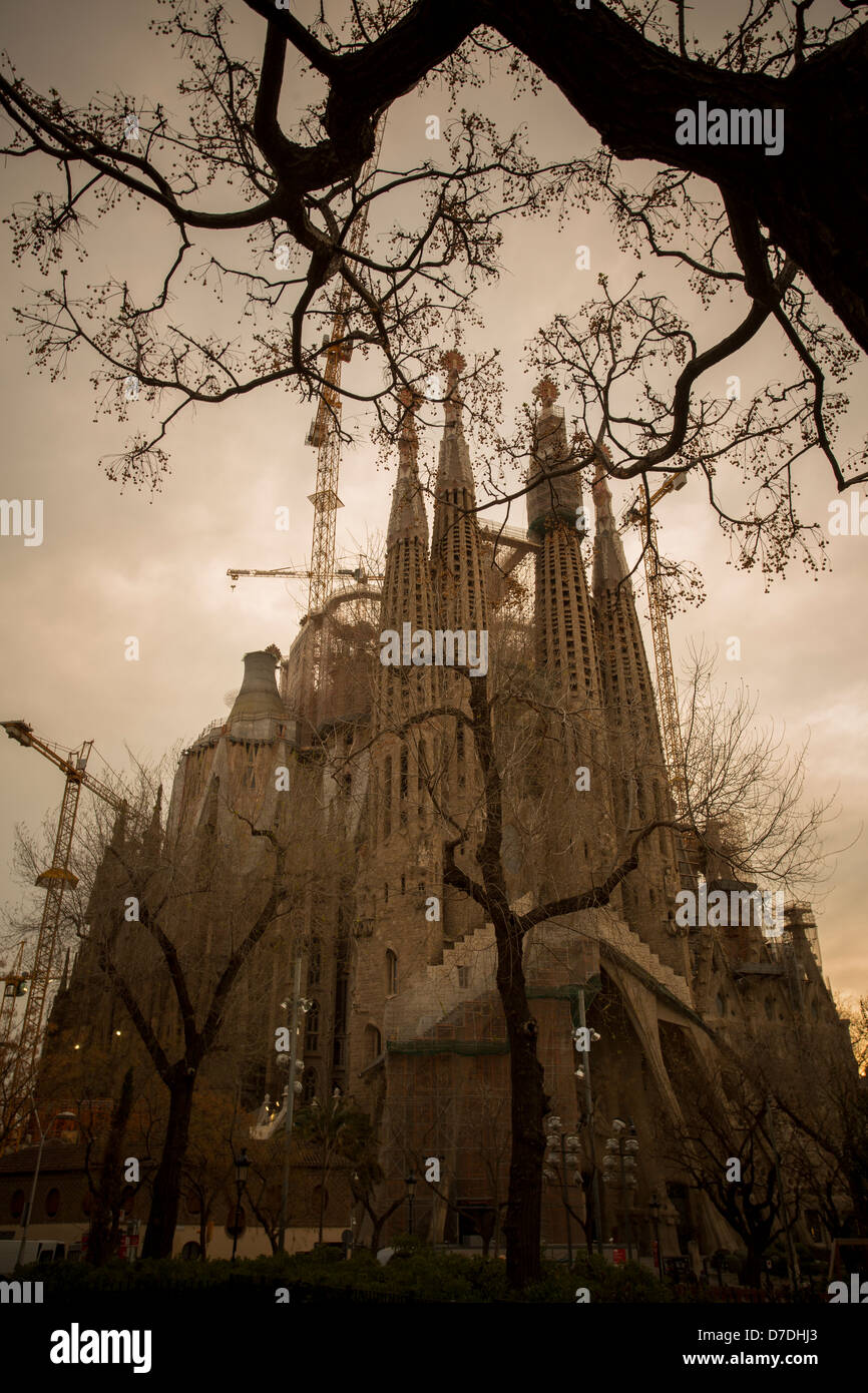 Spagna Cattedrale Di Sagrada Familia Guglie Di Barcellona Immagini E