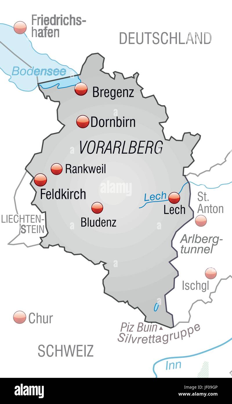 Mappa Di Vorarlberg Immagini Vettoriali Stock Alamy