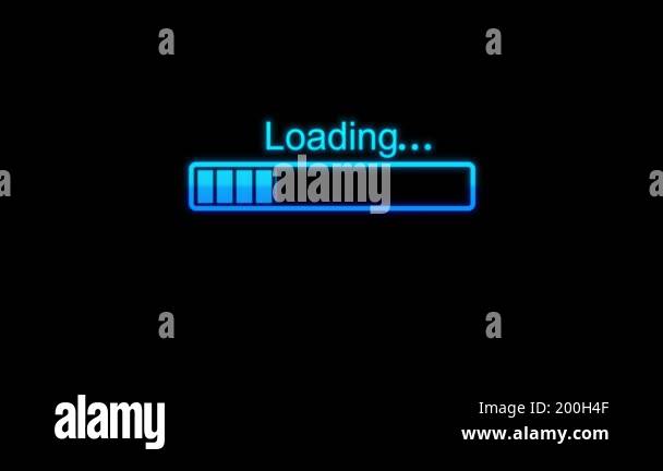 Cyberpunk Loading Progress Bar animation with glitch effect. Futuristic ...