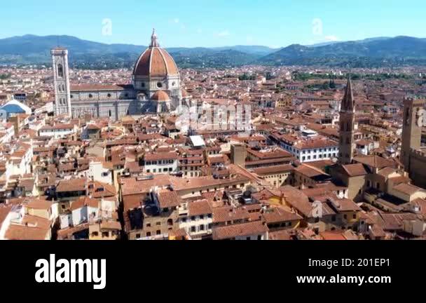 Florence, Italy, May 10, 2024: A breathtaking aerial view of florence ...