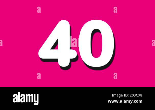 50 seconds countdown timer with white number countdown on pink ...