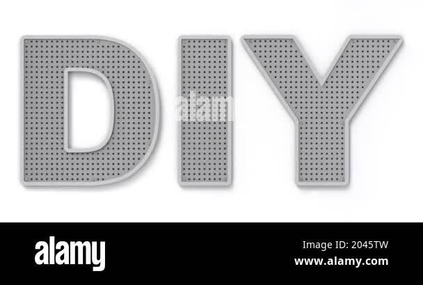DIY concept with pegboard and tools - 3D animation seamlessly loopable ...