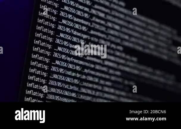 scrolling lines of code with a left-to-right camera movement effect on ...