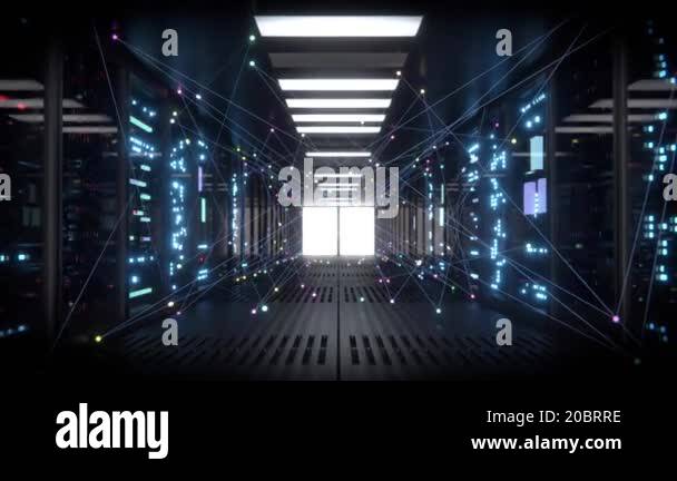 Stack Data Centre Rendering The 3d render Concept of: Digitalization of Information Flow Moving ...