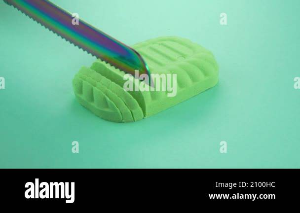 Very Satisfying and Relaxing Kinetic Sand ASMR video. Cutting anti