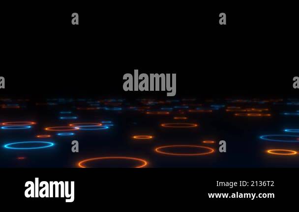 Vibrant neon circles abstract futuristic hi-tech motion background ...