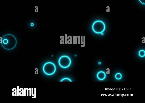 Vibrant neon circles abstract futuristic hi-tech motion background ...