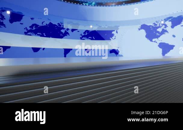 World Map Background. News Studio Background For News Report And 