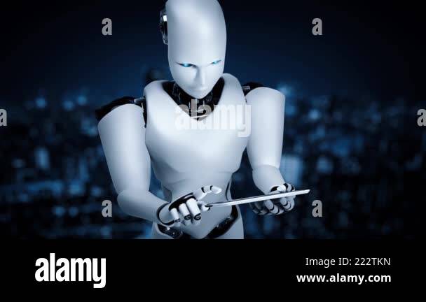 Robot hominoid using tablet computer for big data analytic using AI ...