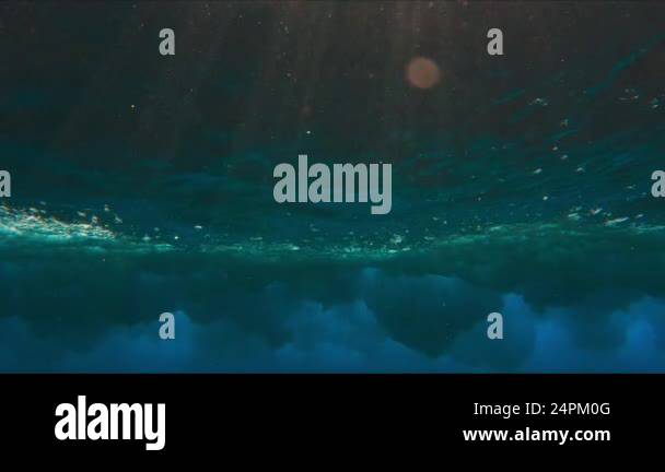 Underwater view of ocean wave breaking in the Maldives Stock Video ...