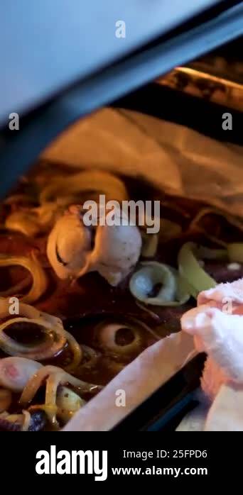Baked assorted seafood cuisine of Mixed fish fillet, bake octopus in ...