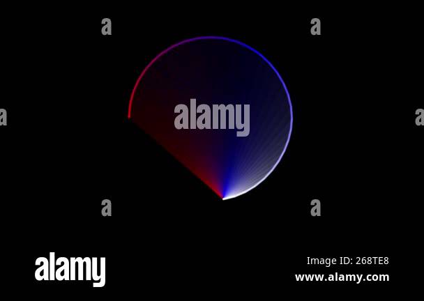 Colorful light rays circle motion graphics with plain black background ...