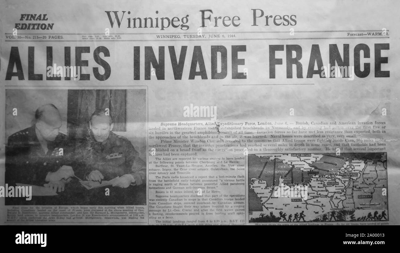 D-Day newspaper Stock Photo