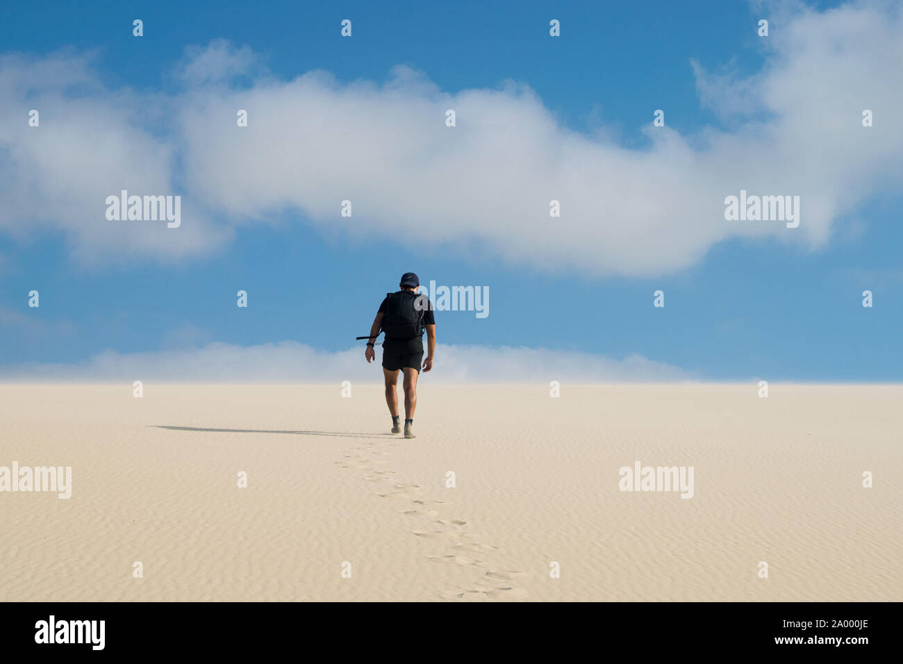 Trekking in Lençóis Maranhenses Stock Photo