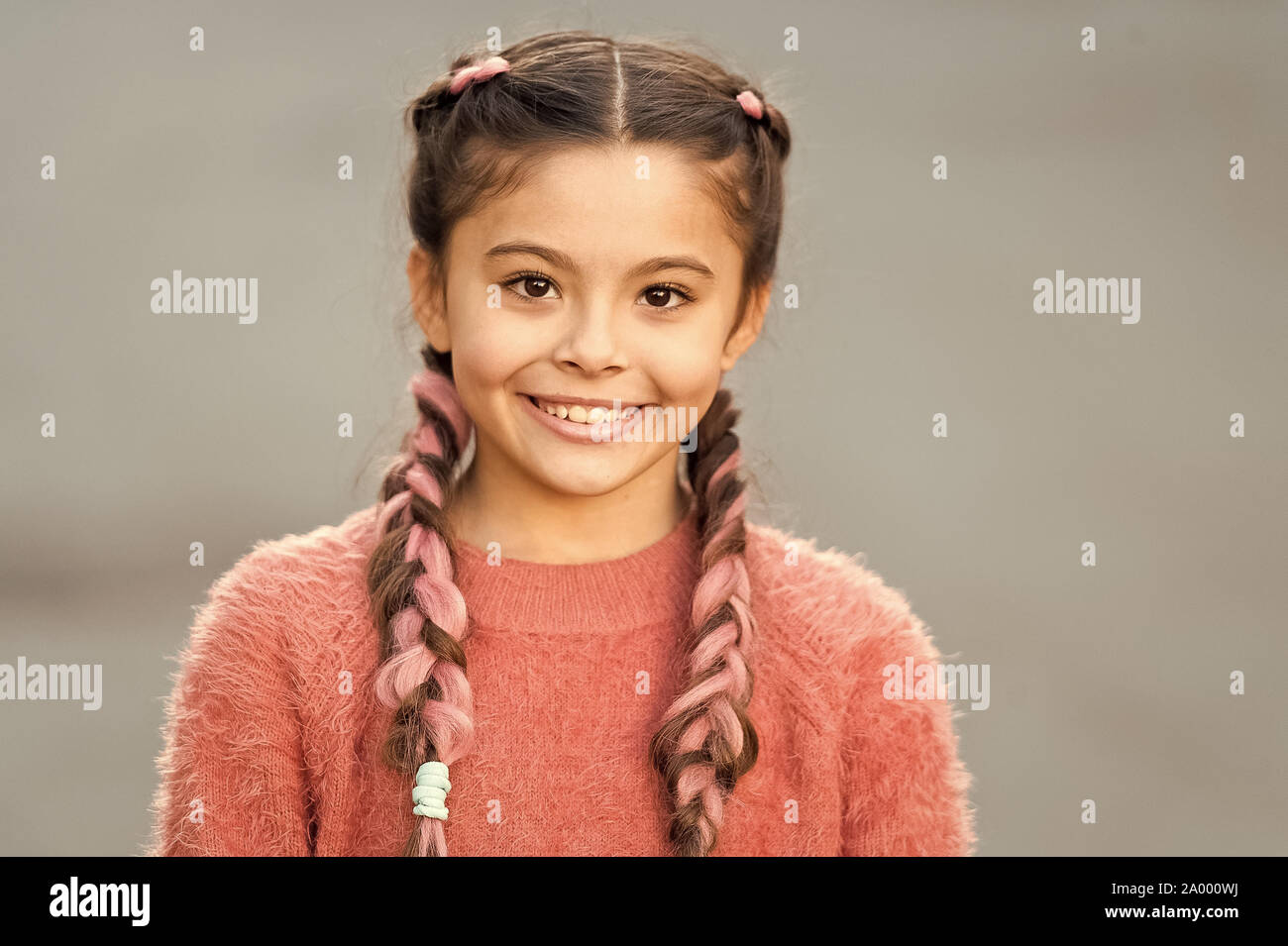 Girl With Cute Face Smiling Outdoors Beautiful Hairstyle